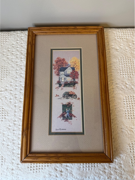 Other - Fall/Harvest themed framed vintage print by Jane M Donovan